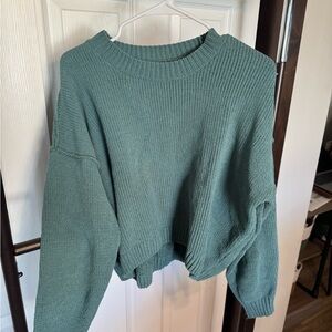 Hollister Women's Teal Crew Neck Sweater